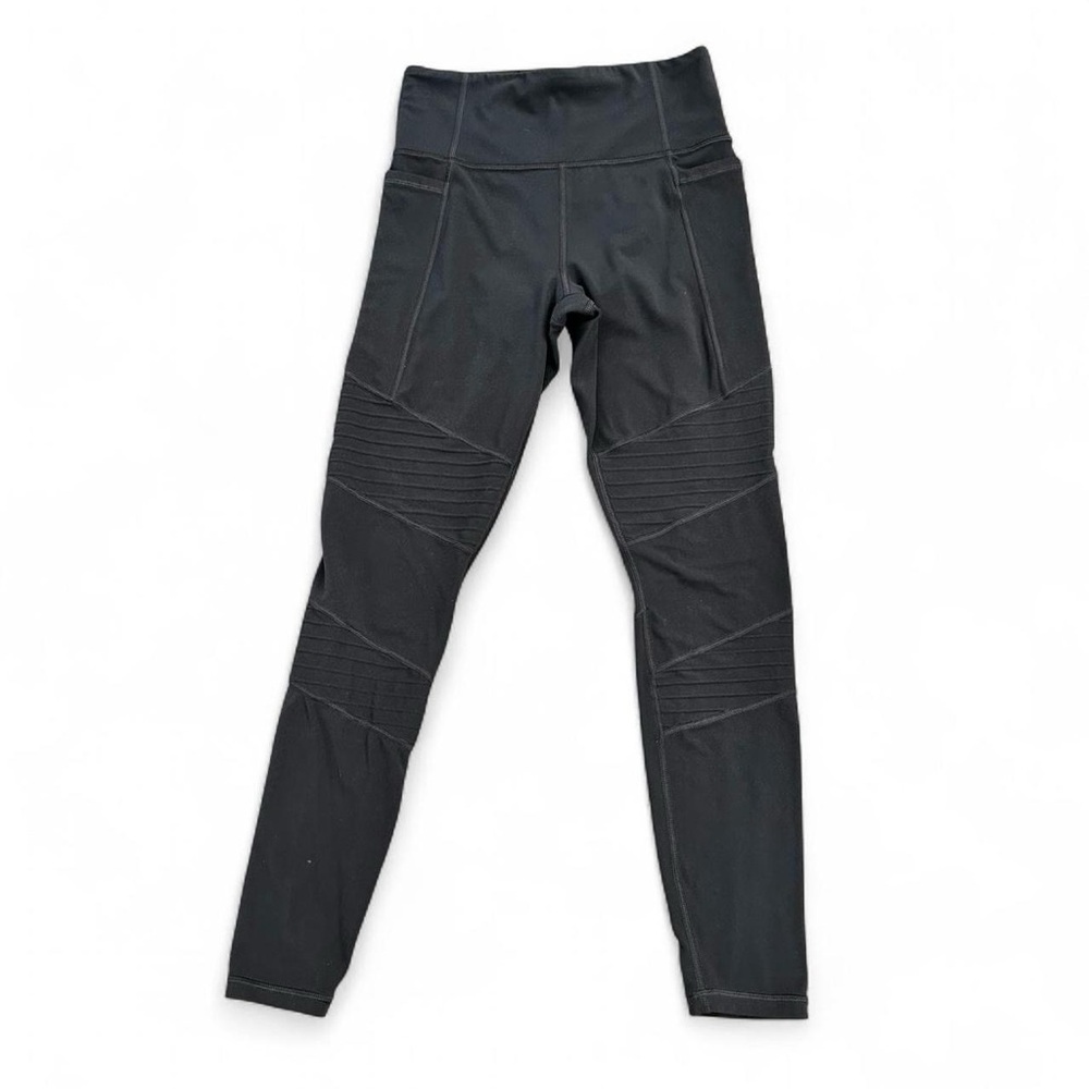 Athleta Inclination Moto Tights. high waisted quality taupe leggings